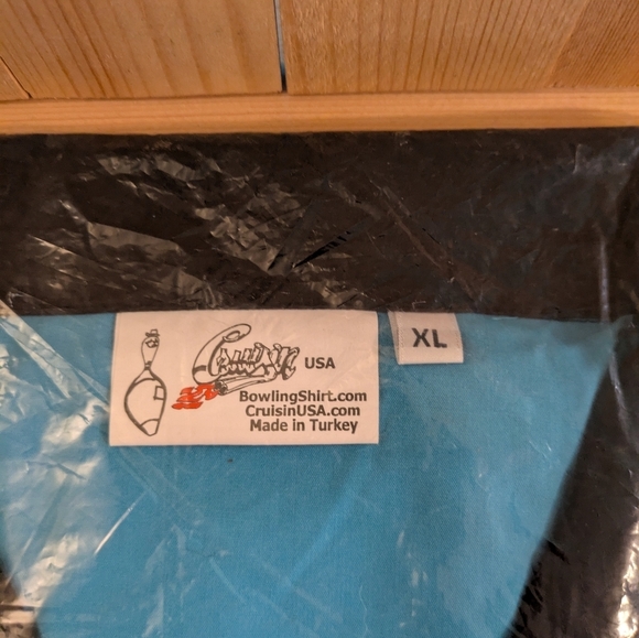 Cruising Blue and Black Bowling Shirt Size XL - Picture 3 of 5